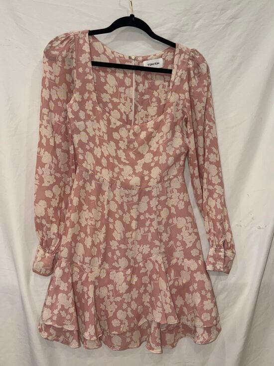 Yumi  Kim Dresses & Skirts - Yumi Kim Pink Floral Long Sleeve Mini Dress Size 2